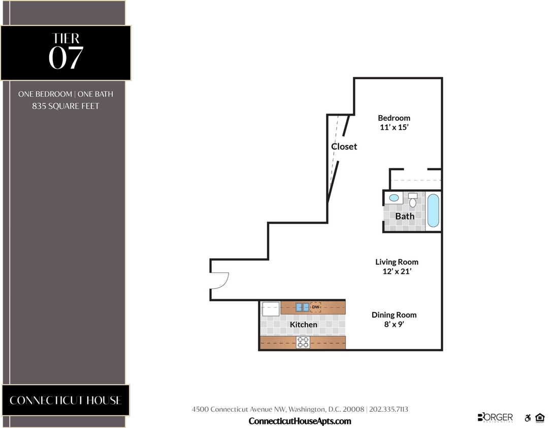 Floor Plan - 1 Bedroom - 07 Tier