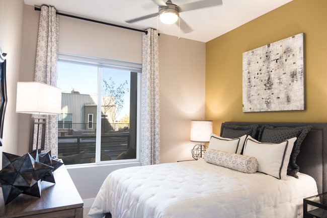 Ceiling fans in bedroom and living room - Hartley Flats