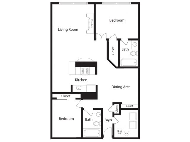 BO - K-BO Two Bedroom, Two Bathroom
