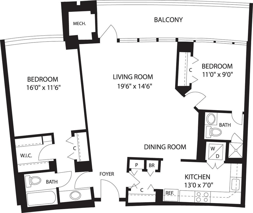 Floor Plan - 2 Bedrooms B