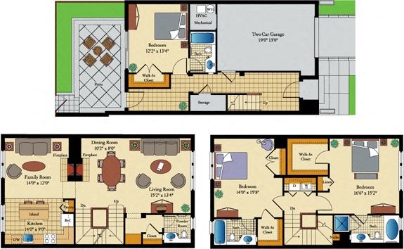 Floor Plan - 3 Bed/3.5 Bath-Townhouse-CT2