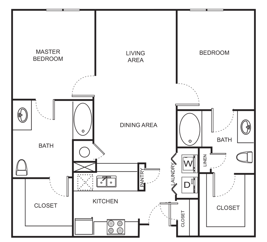 Floor Plan - B2 - A Two Bedroom  - Harmony