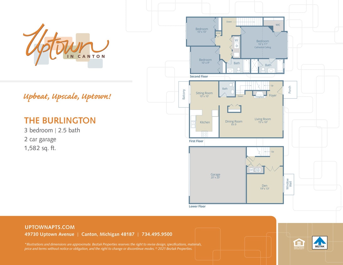 Floor Plan - The Burlington - includes a 2 car attached garage