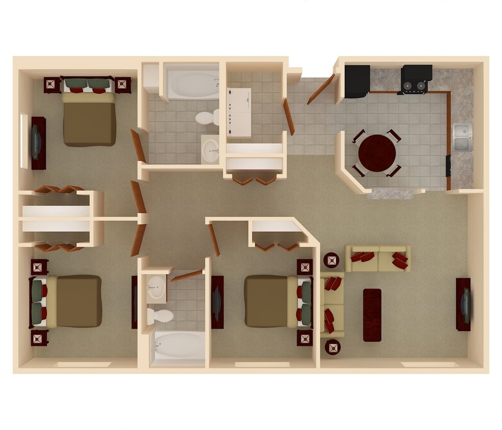 Floor Plan - Dahlia | 3 Bedroom 2 Bathroom