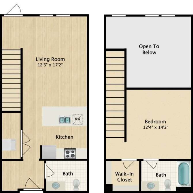 Floor Plan - 1 Bedroom Loft