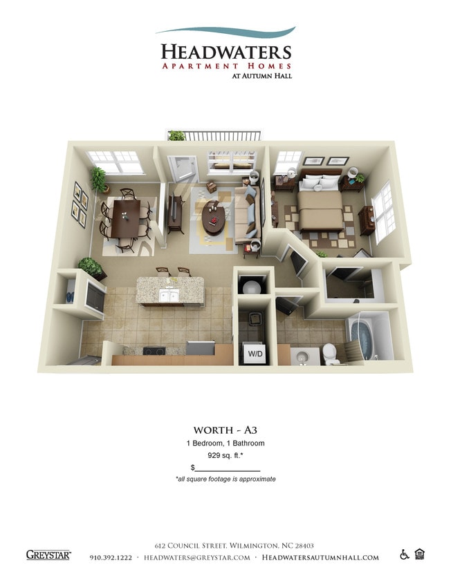Floor Plan - 1 Bedroom 1 Bath