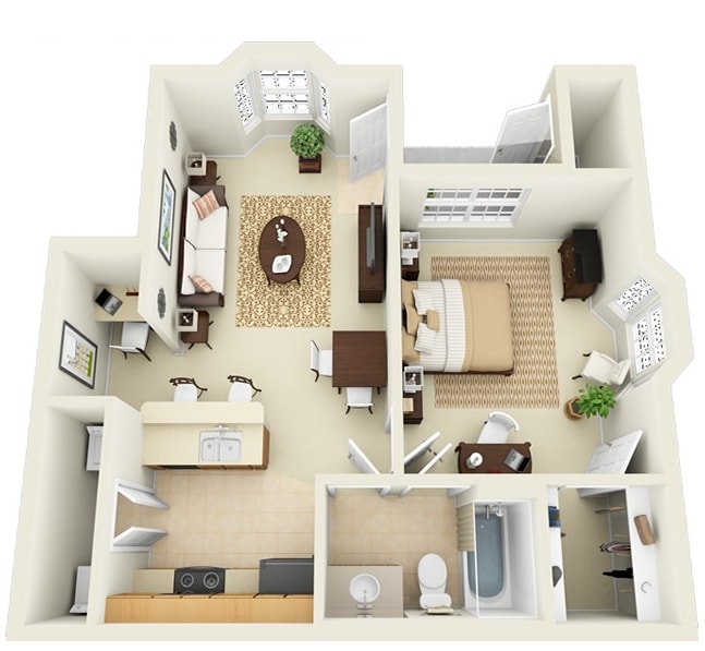 1BR/1BA - The Evangeline