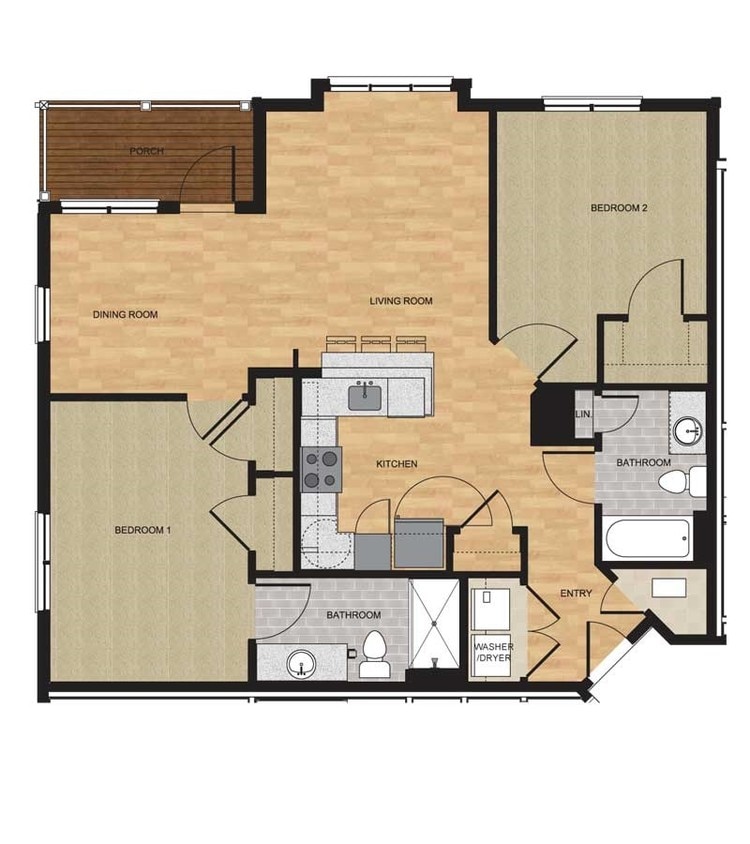 Floor Plan - Type B - Two Bedroom