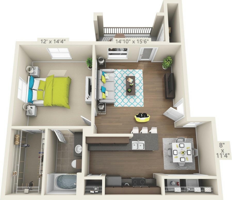 DUNN.jpg - A2 DUNN - 1 Bedroom, 1 Bathroom