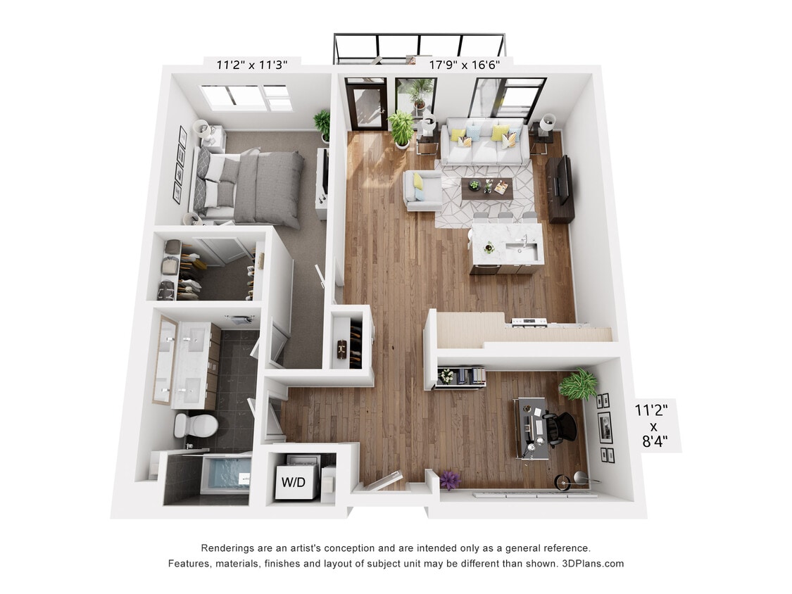 Floor Plan - 1x1 Den - 867