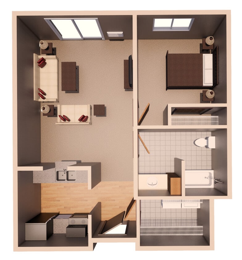Floor Plan - Iris | 1 Bedroom 1 Bathroom