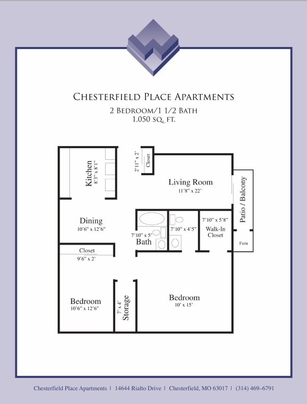 2BR/1.5BA - Two Bedroom Garden Deluxe - Classic