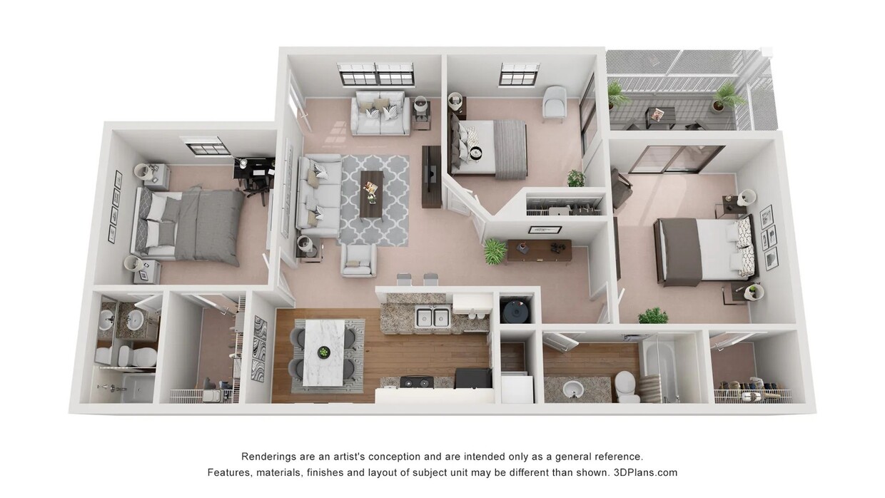 A photo of our 3x2 floor plan, The Pinehurst. - The Pinehurst