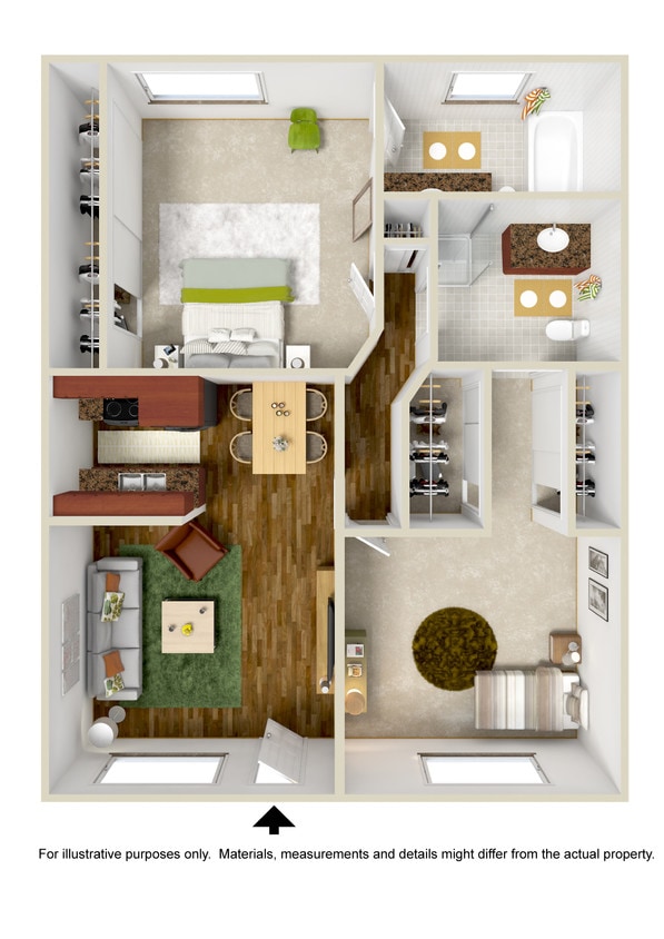 Floor Plan - 2 Bedroom 2 Bath