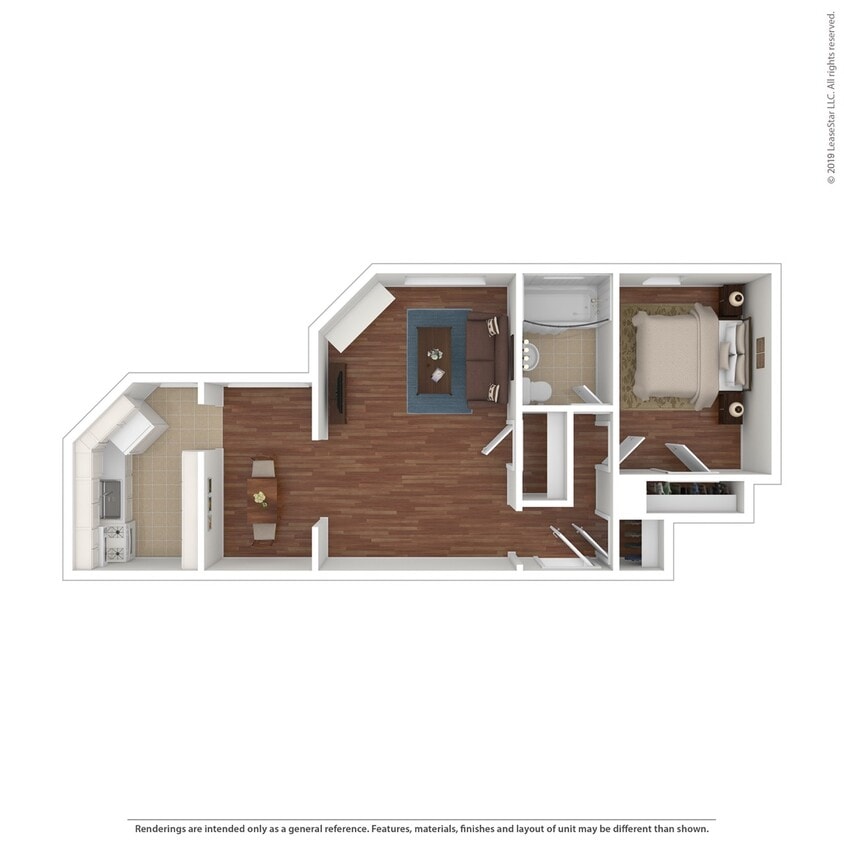 Floor Plan - 1 Bedroom 1 Bath