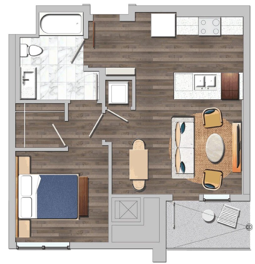 Floor Plan - 1 Bedroom G2