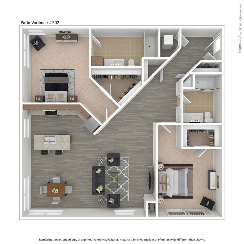 Floor Plan - C01.1 - 2 bed/2 bath