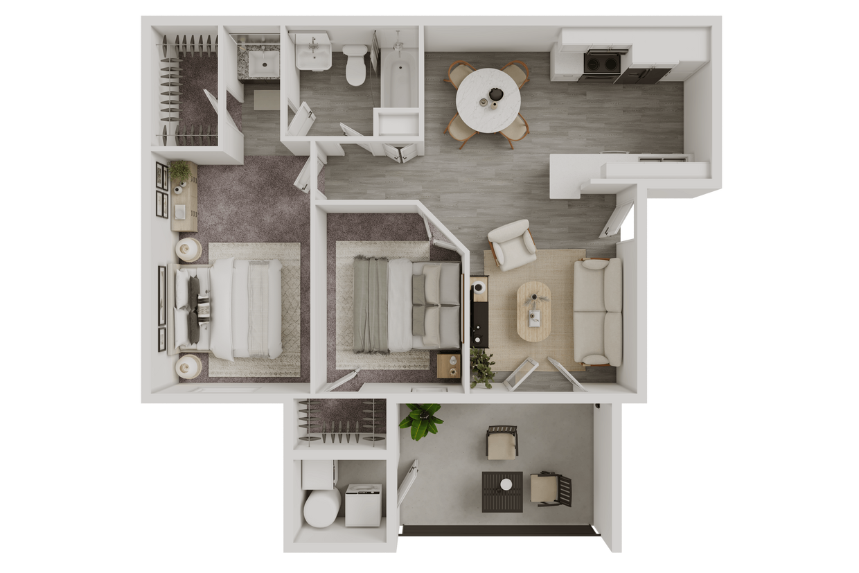 Floor Plan - RENOVATED AVILA - 818 SQ FT