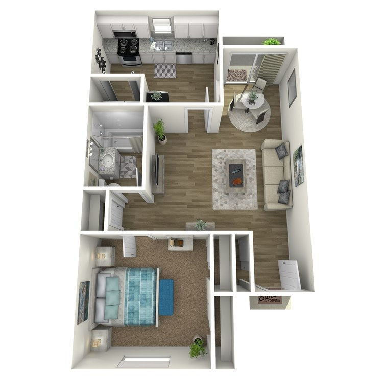 Floor Plan - 1 BED x 1 BATH
