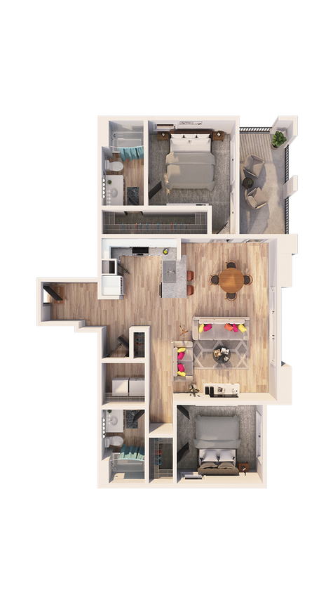 The Roosevelt Arlington Commons- B2D Floorplan - B2D