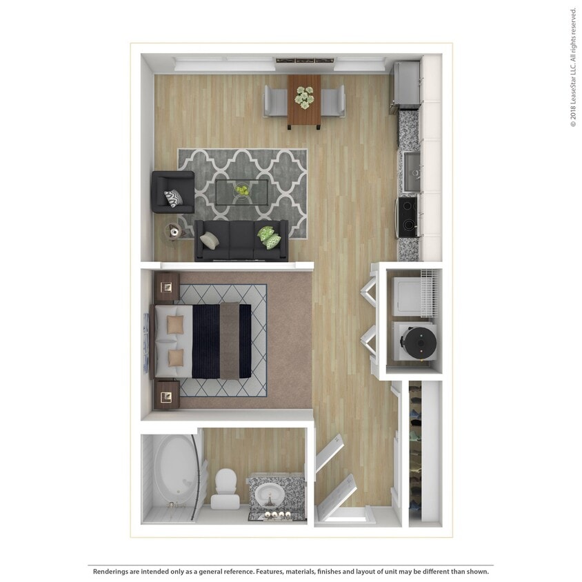 Studio apartment in Pflugerville, Texas. - A.1