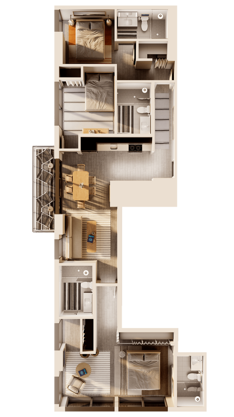 Floor Plan - Pismo Beach 3 Bedroom