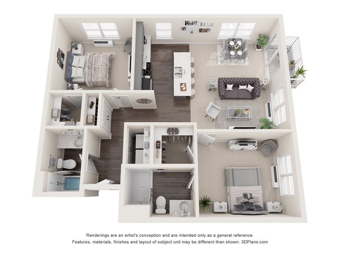 Floor Plan - 2 Bedroom C - Market 