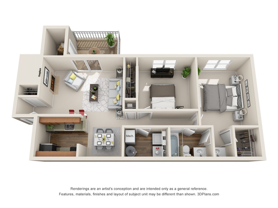 Floor Plan - Belmont w/ Fireplace 2x1