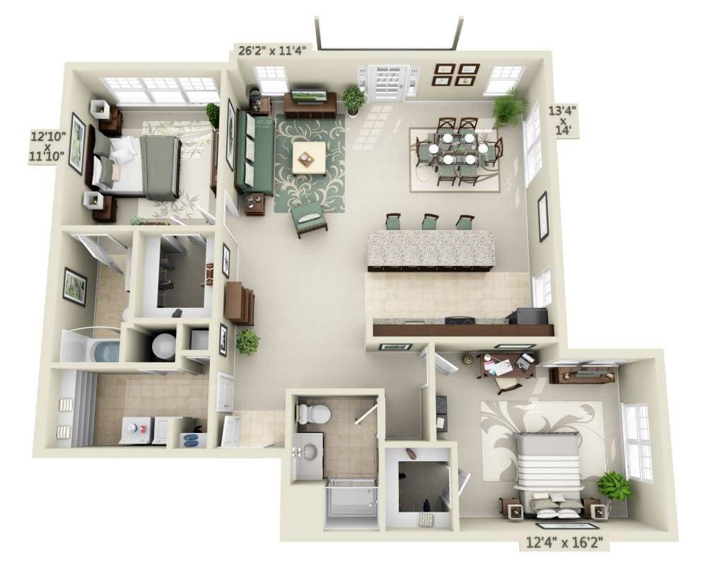 Two Bedroom B2M - B2S