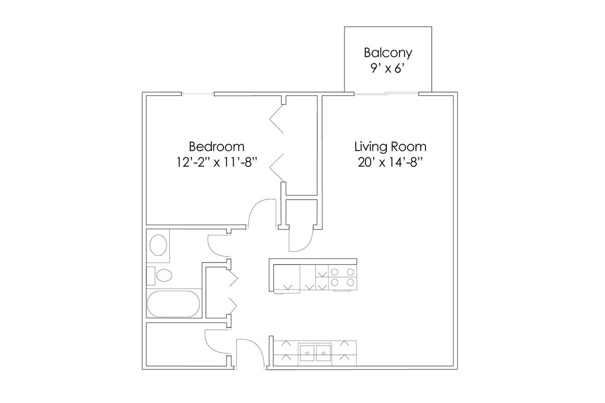Floor Plan - 1 Bedroom B