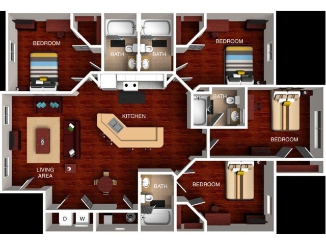 Floor Plan - 4 Bedroom 4 Bathroom - C