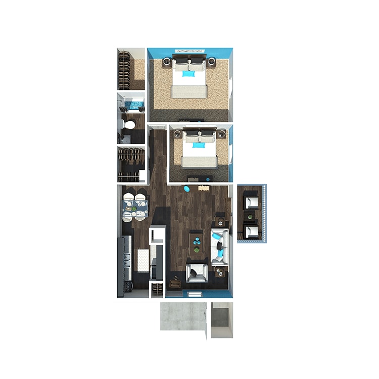 Floor Plan - Two-Bedroom (W/D connections)