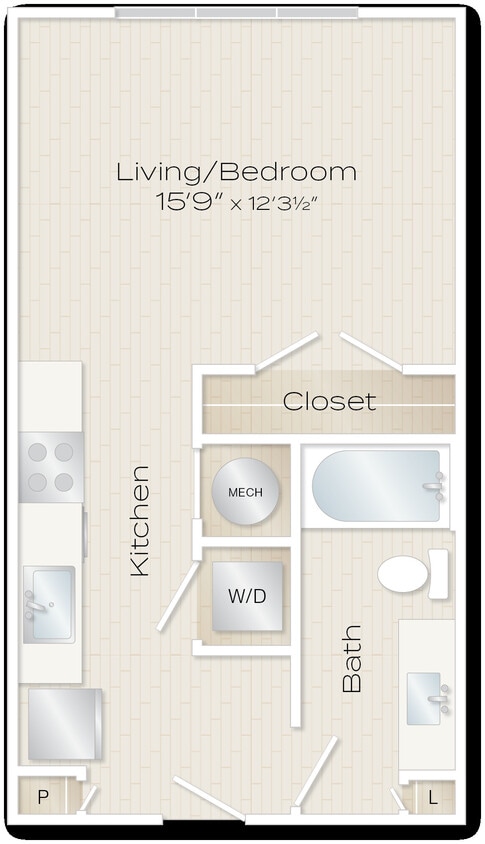 Ace Floor Plan Studio 473 sq ft - Ace