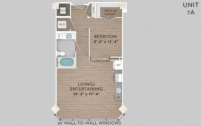Floor Plan - 7A 1 Bed 1 Bath