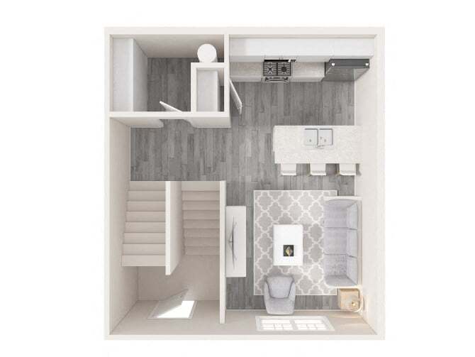 Floor Plan - 2 Bedroom, 2 Bathroom Townhouse (A)