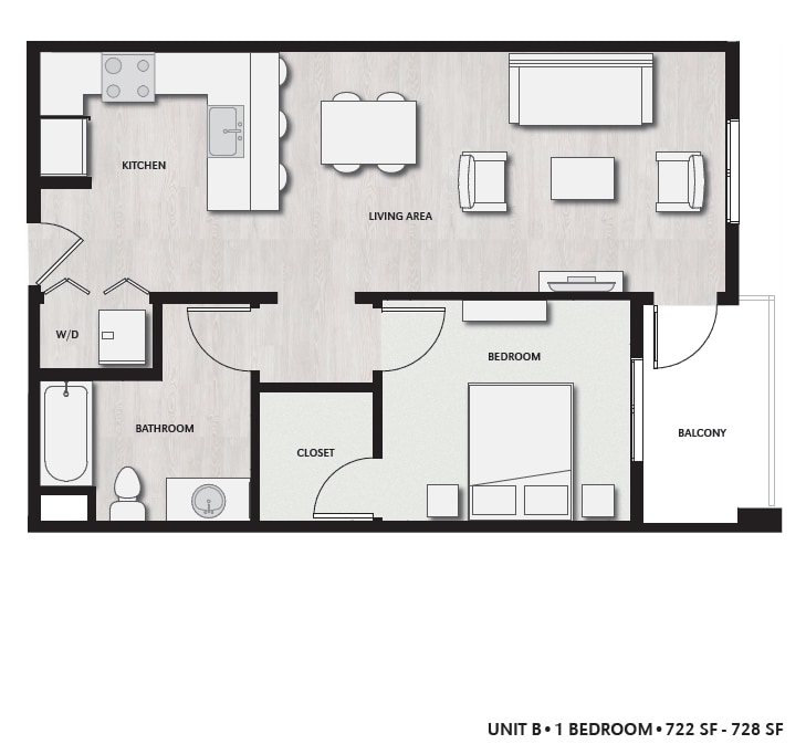 Floor Plan - 982 Broadway #206 UNFURNISHED
