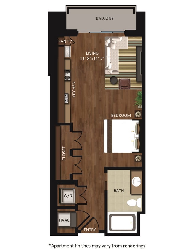 A1 525 sqft - Studio - A1-R