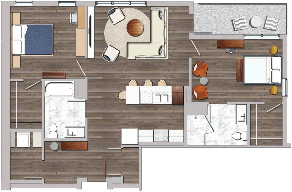 Floor Plan - 2 Bedroom N