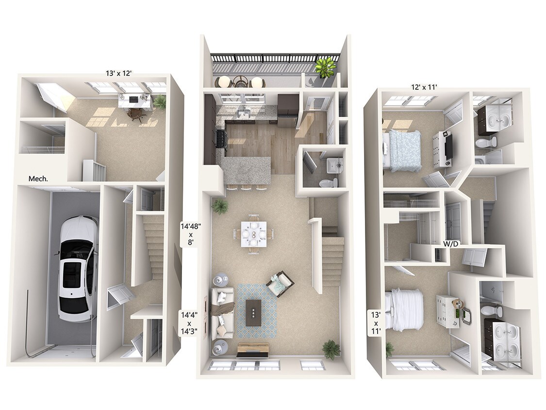 Floor Plan - B1T-1748sq-Stainless-den with windows
