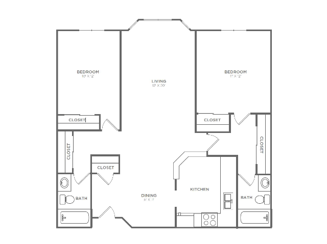 2 Bedroom 2 Bathroom B3 | from 1024 sq ft - B3