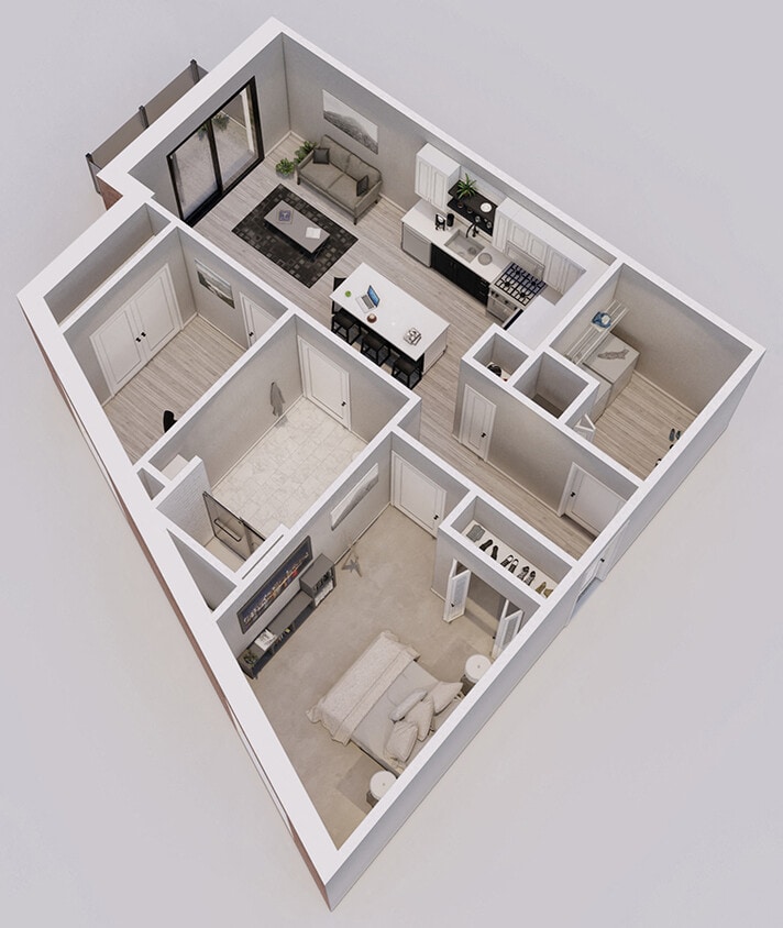 Floor Plan - Bloomerang Style J - 1 Bedroom + Den