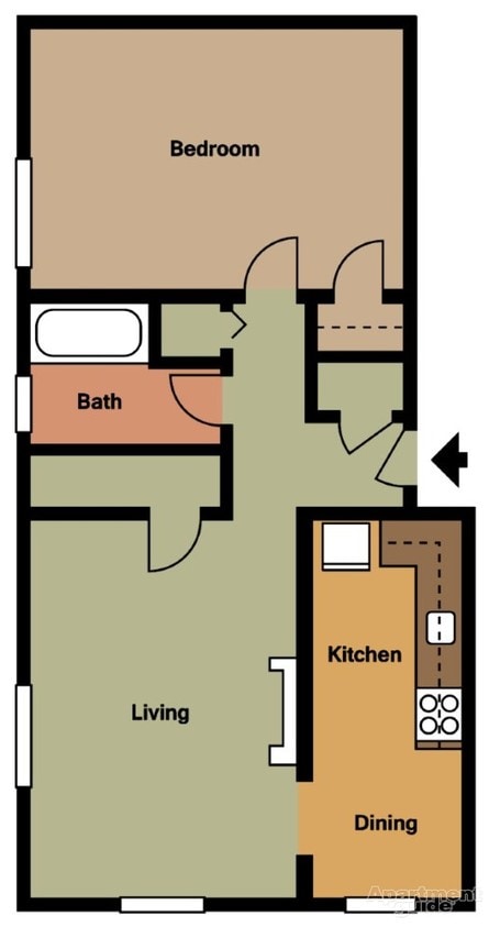 Floor Plan - One Bedroom