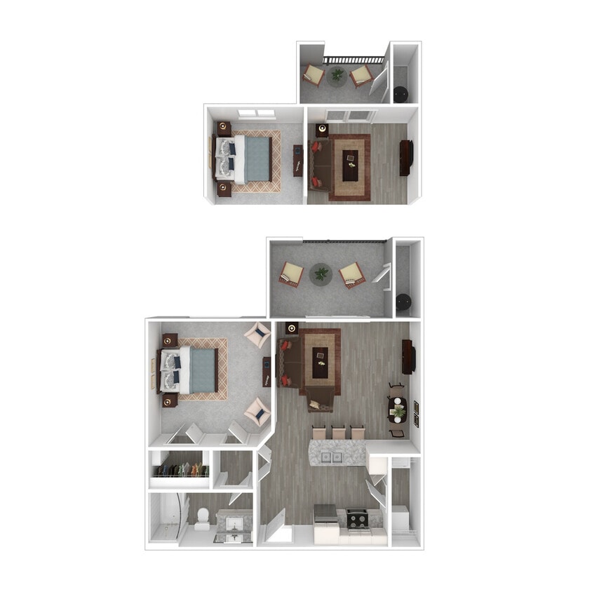 Floor Plan - 1 Bed 1 Bath 770 SF (648 Net)