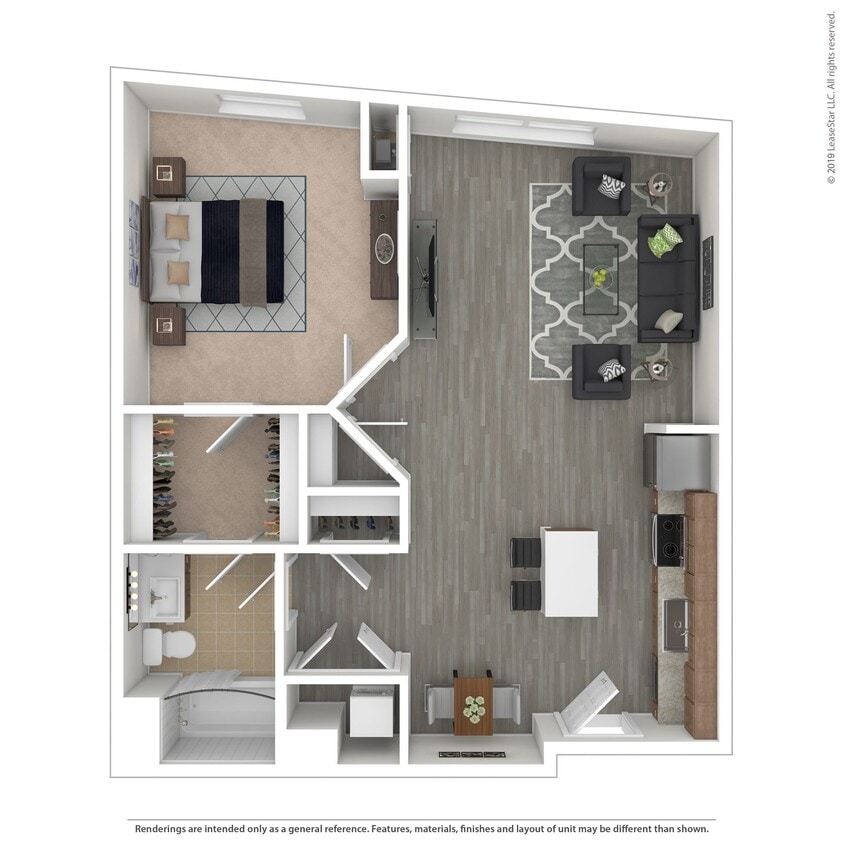 Floor Plan - A07.1 - 1 bed/1 bath