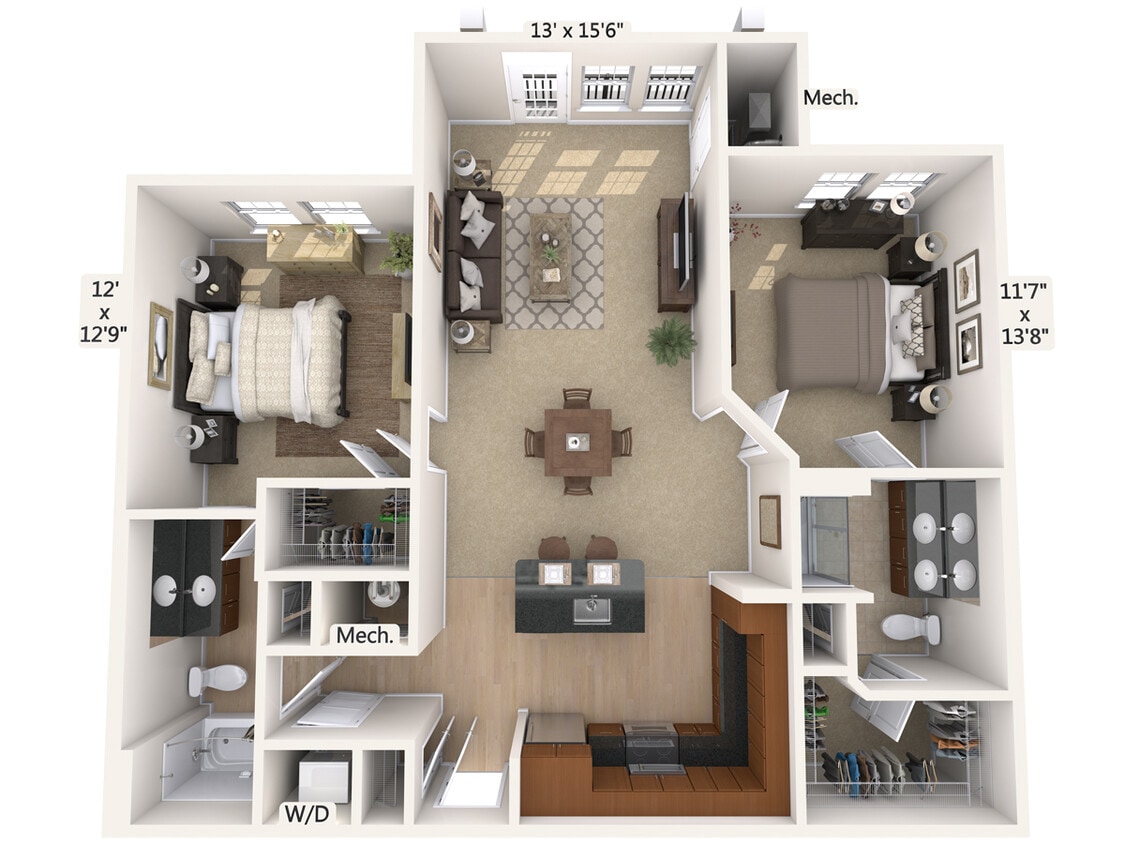 Floor Plan - B2-1-1042sq