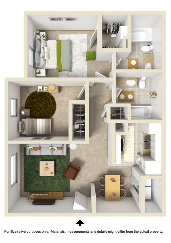 Floor Plan - Two Bedroom Two Bath
