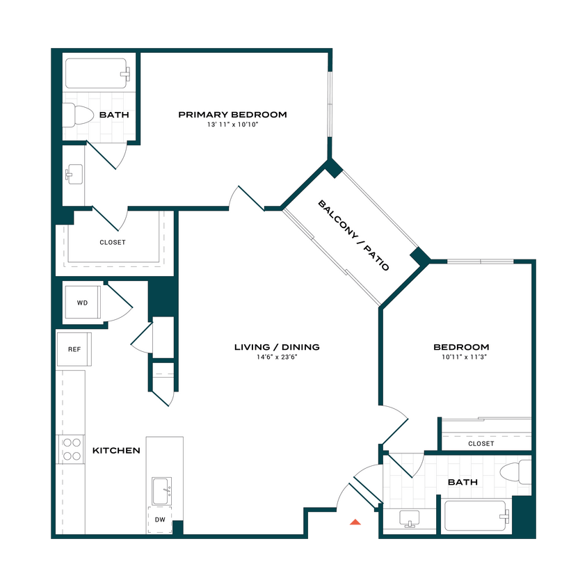 Floor Plan - 2 Bed/2 Bath-b2