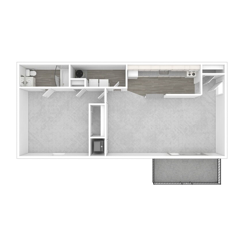 Floor Plan - 1 Bedroom/1 Bath Parkwood Remodel