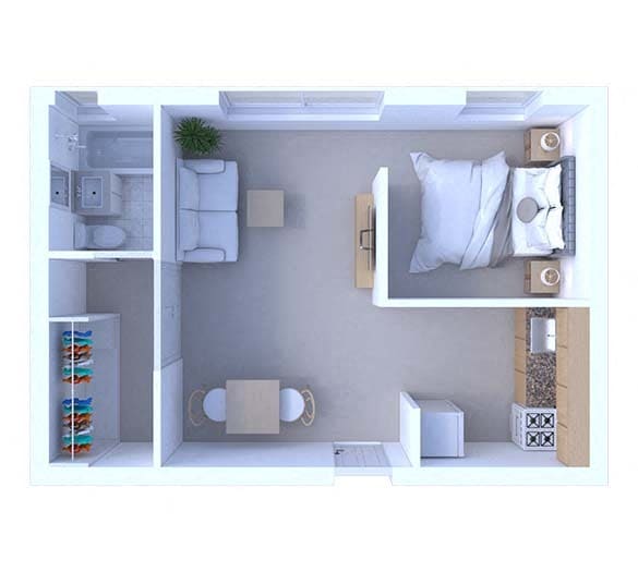 Floor Plan - Convertible Studio Floor Plan L1