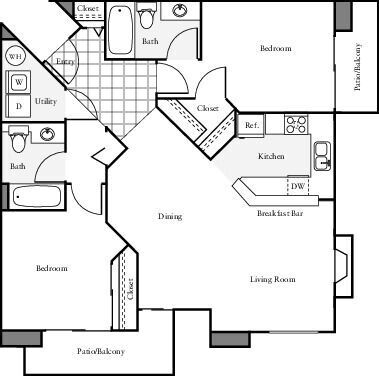 Floor Plan - 2x2 - D
